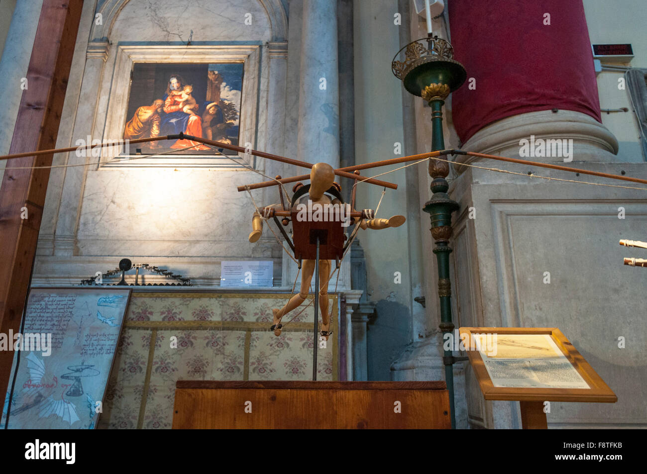 Exhibition of Da Vinci machines, flying machines shown here, Venice, Italy Stock Photo
