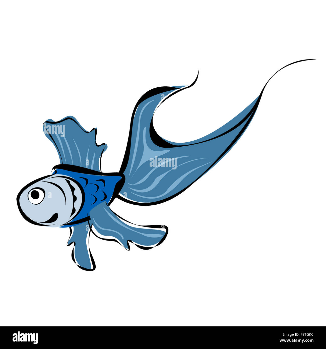 Cute blue fish Stock Photo