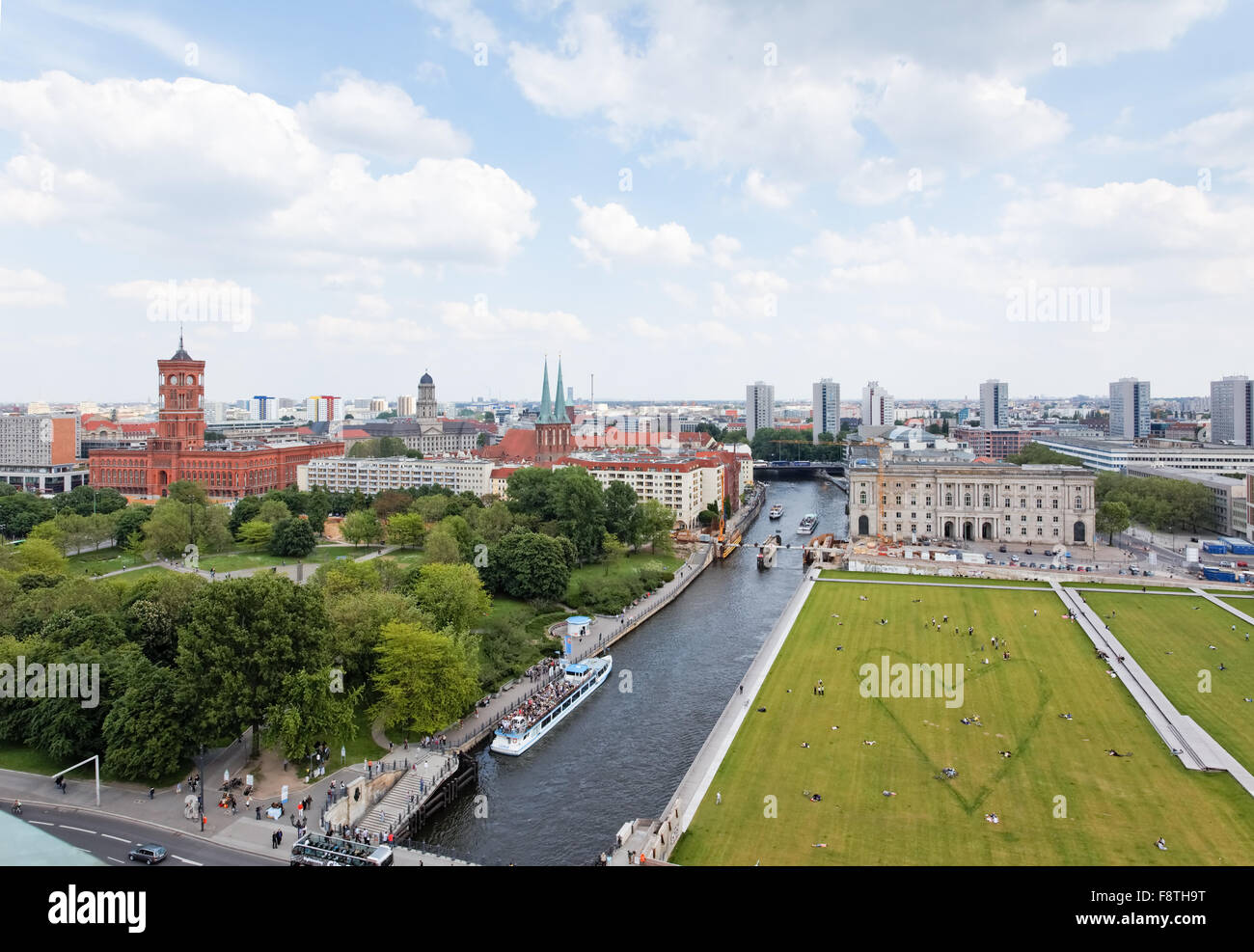 aerial view of central Berlin Stock Photo