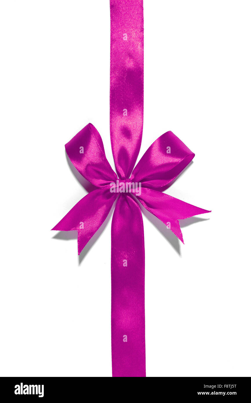 Purple  ribbon and bow Stock Photo