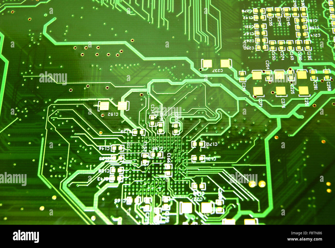 Printed circuit board green electronic background Stock Photo Alamy