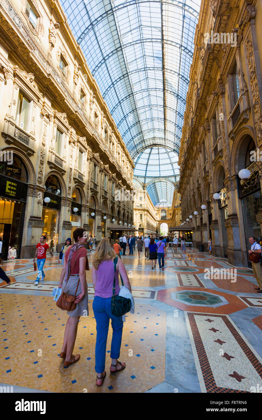 Milan, Milan Province, Lombardy, Italy.  Galleria Vittorio Emanuele II shopping arcade. Stock Photo