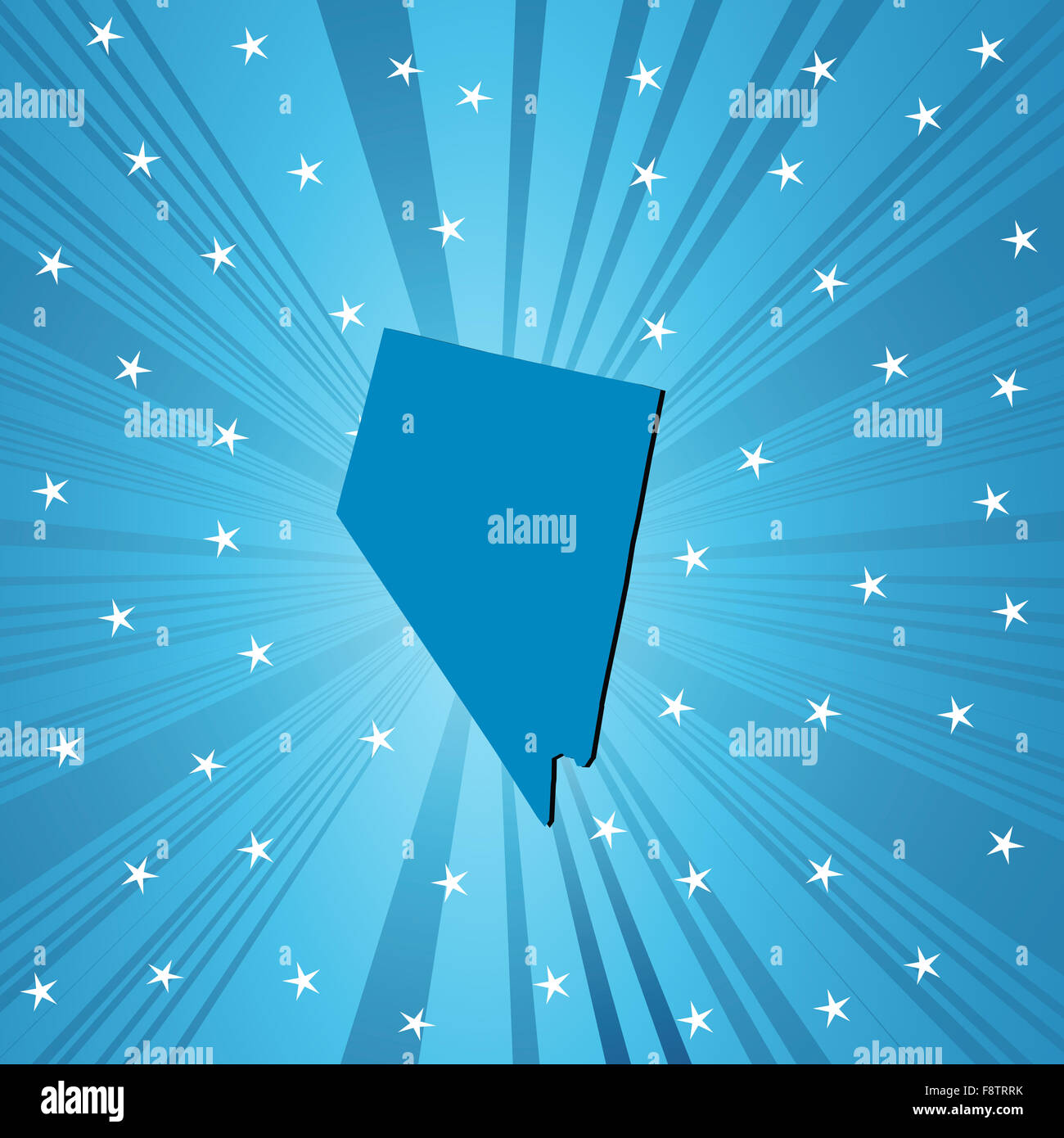 Blue Nevada map Stock Photo Alamy