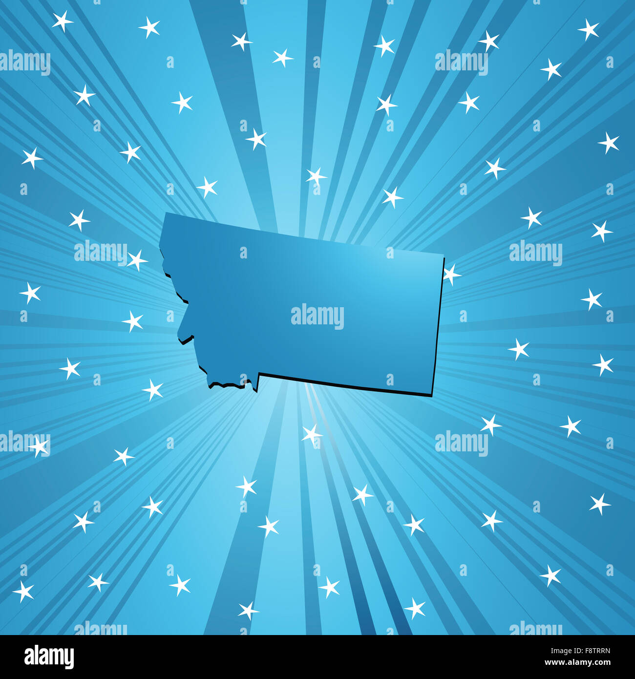 Blue Montana map Stock Photo Alamy