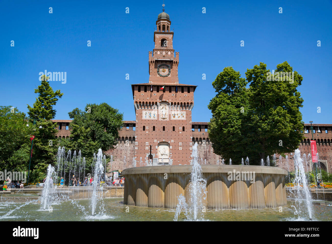 Milan, Milan Province, Lombardy, Italy.  Sforzesco Castle.  Castello Sforzesco.  Entrance to the castle. Stock Photo