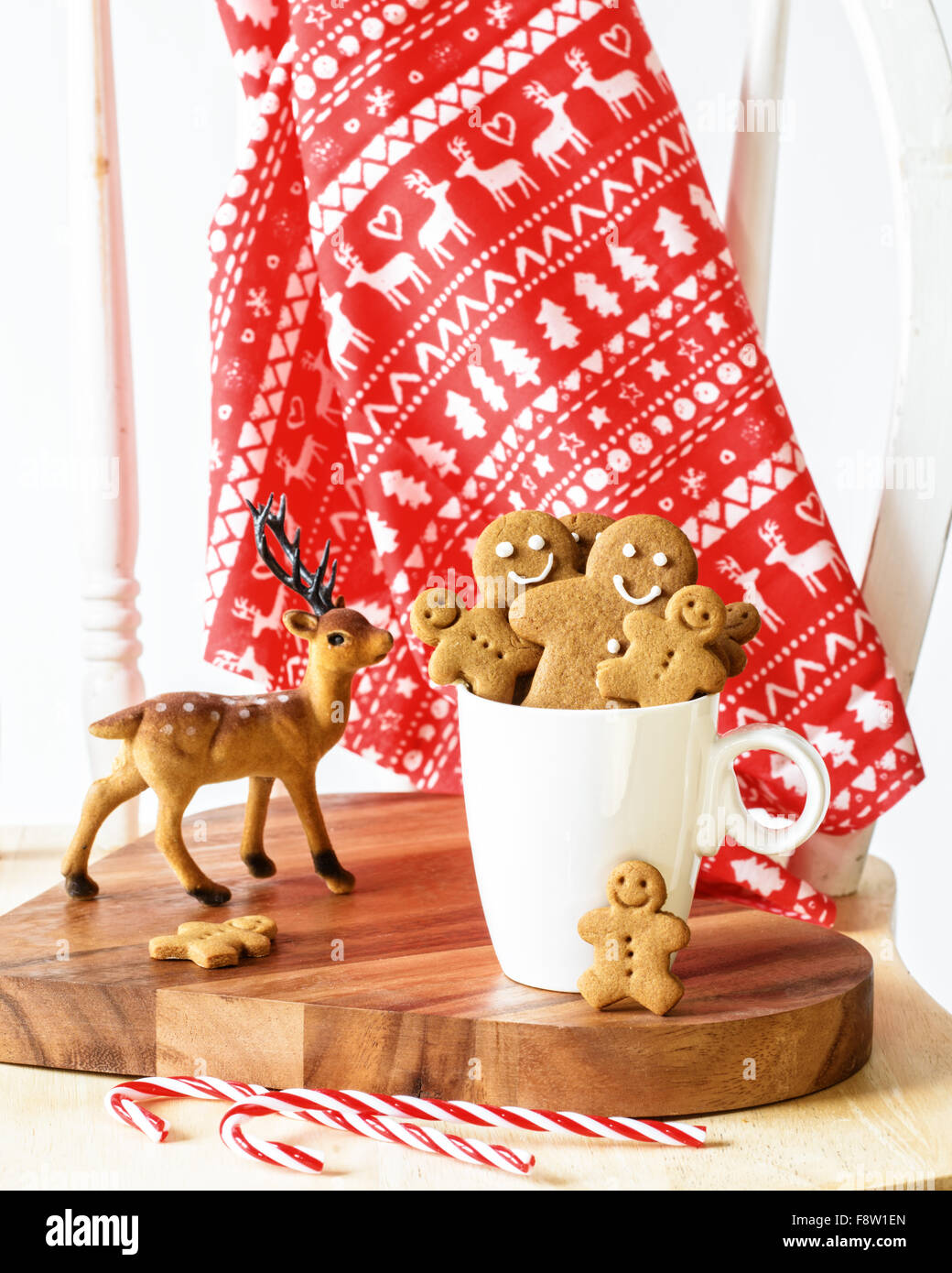 Freshly baked gingerbread cookies at Christmas Stock Photo