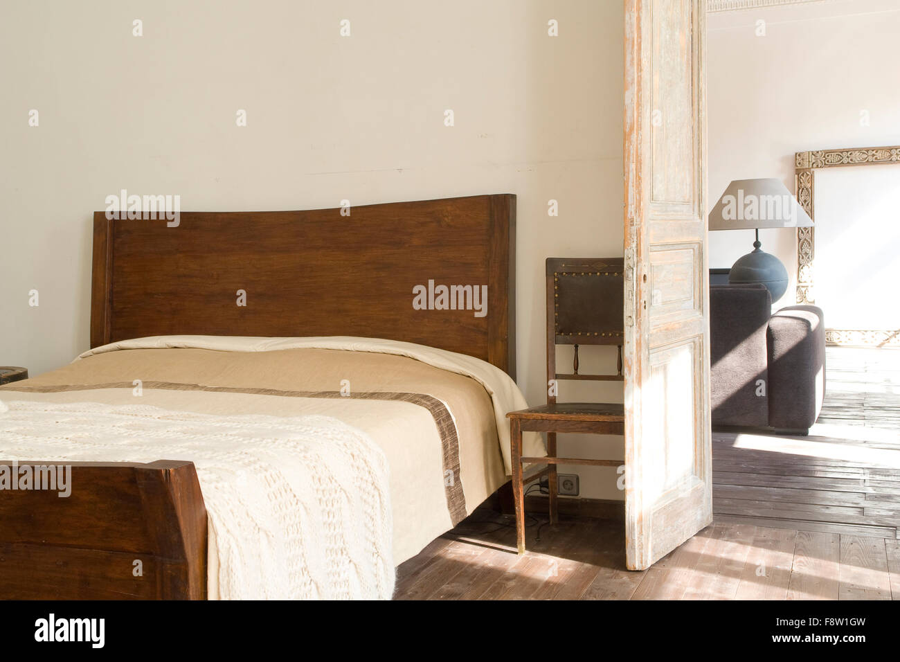 wide bed near door Stock Photo Alamy