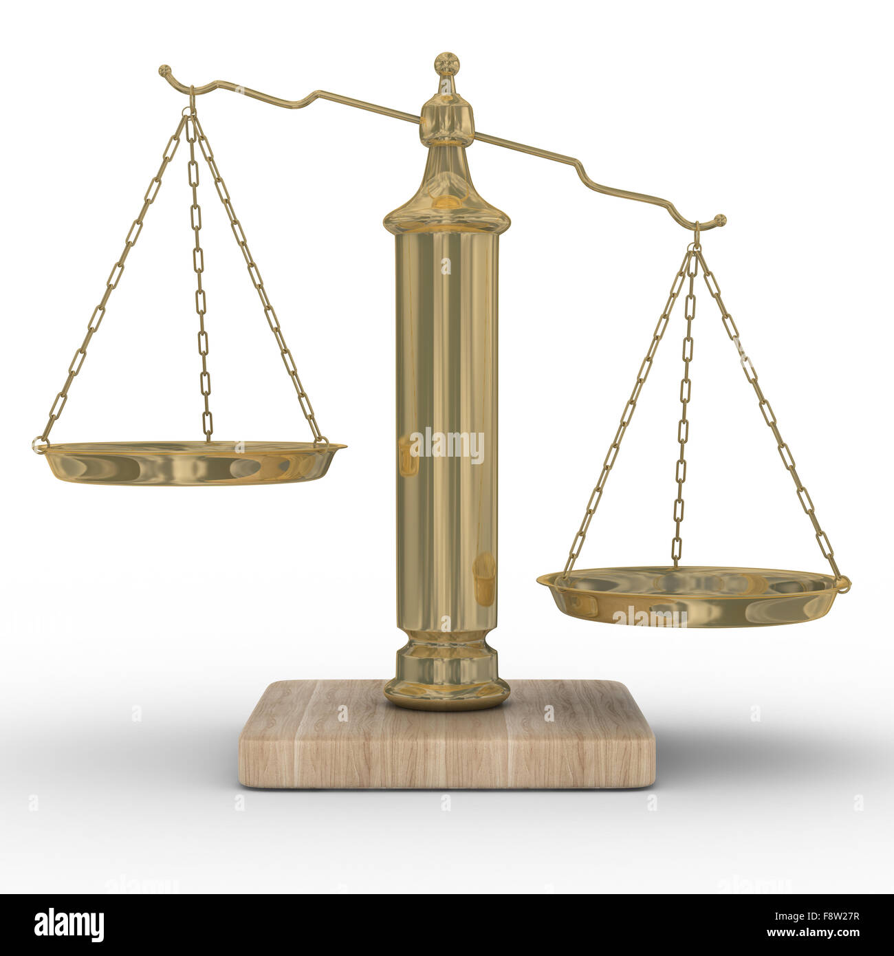 Scales justice on a white background. Isolated 3D image Stock Photo - Alamy