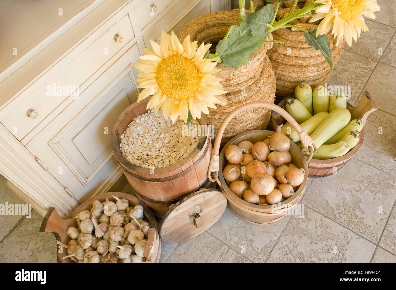 vegetables and sunflowers Stock Photo Alamy