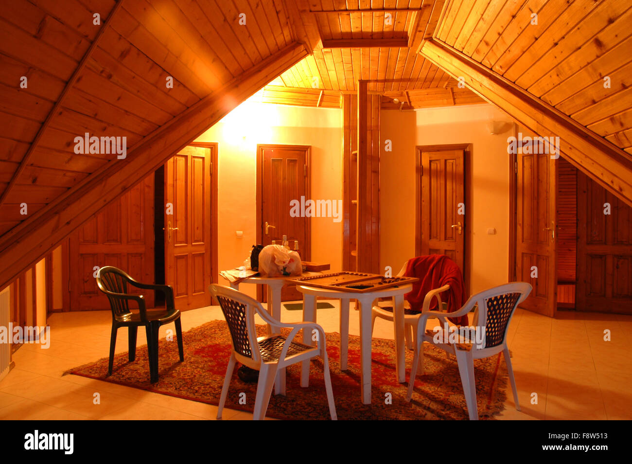 View of Penthouse with wooden finishing Stock Photo - Alamy