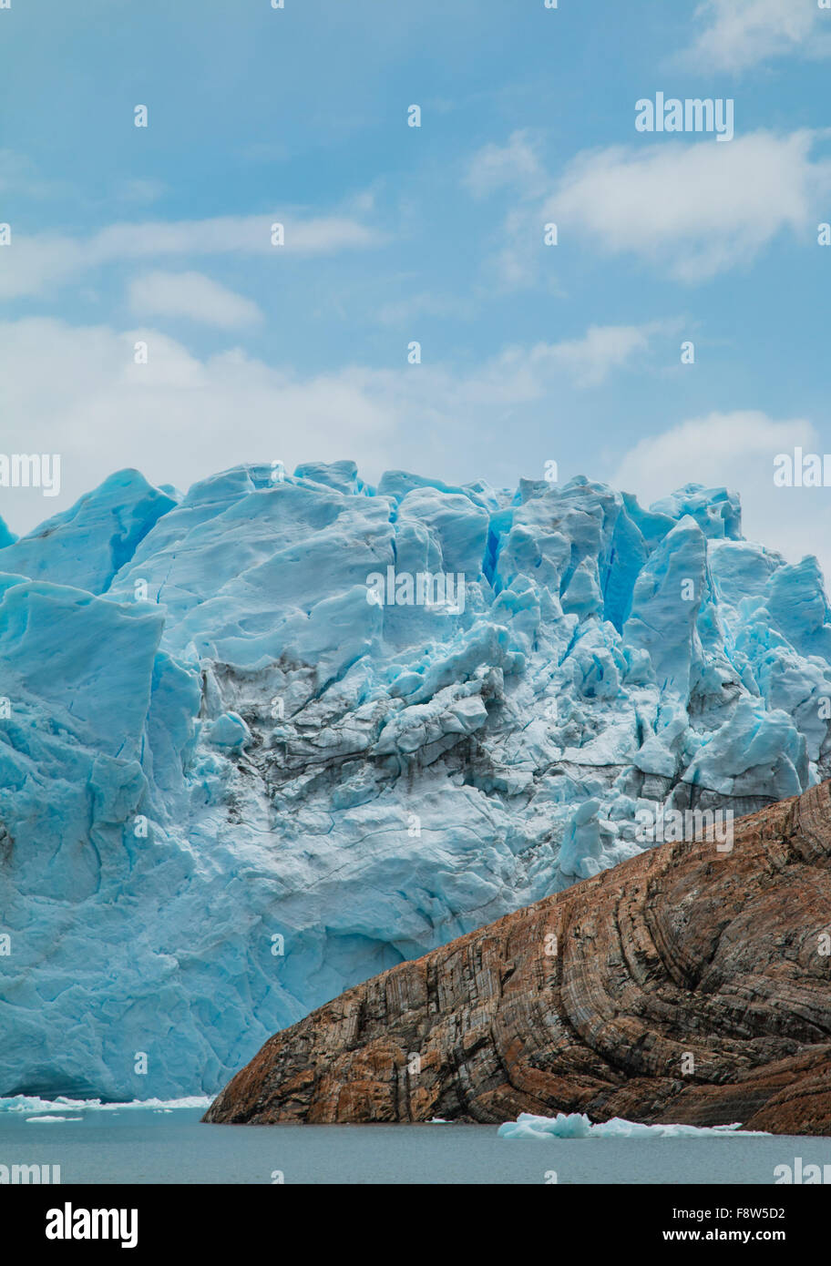 View of the side of the Perito Moreno Glacier in Argentina Stock Photo