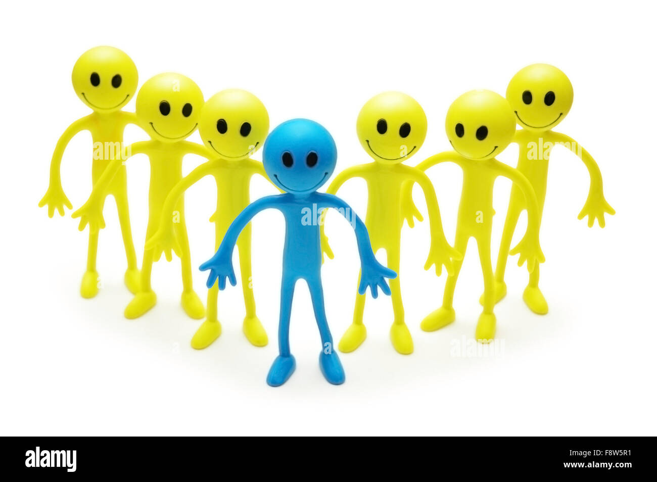 Stand out from the crowd Smilies isolated on white Stock Photo Alamy