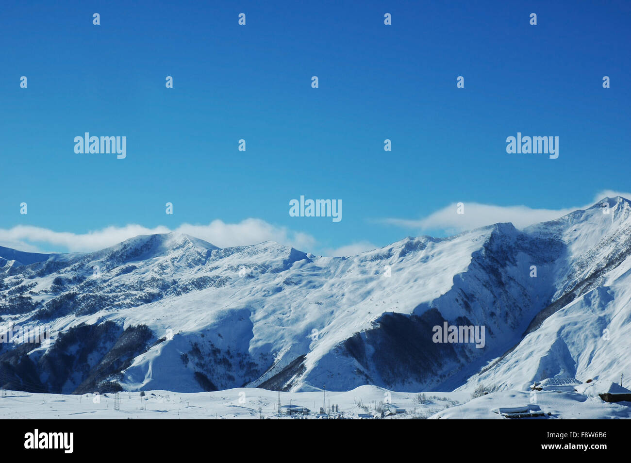 Scenery with mountains covered with the snow Stock Photo - Alamy
