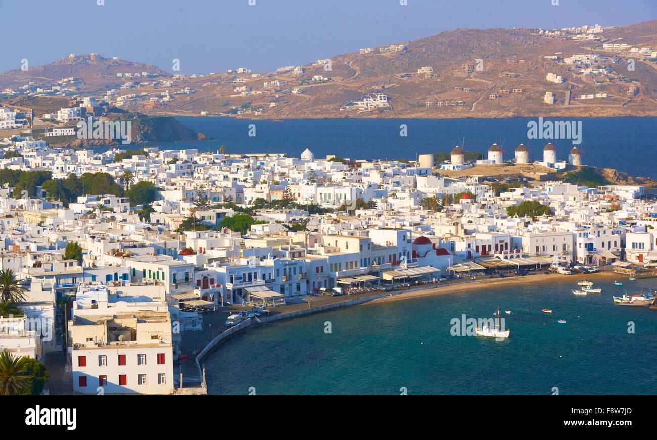 Mykonos old harbour, Chora, Mykonos Island, Greece Stock Photo