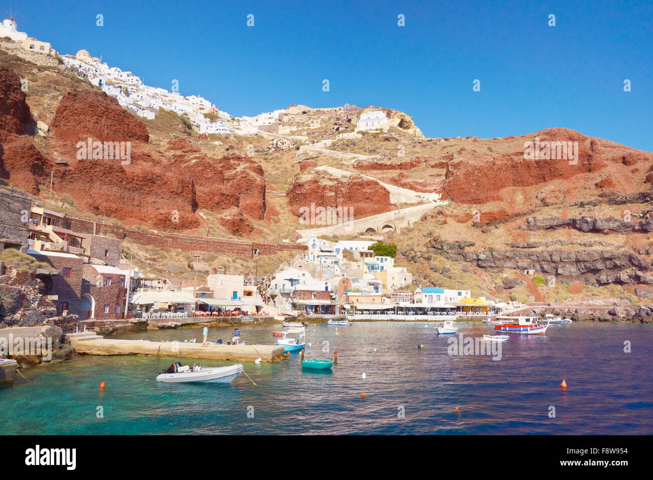 Santorini - Harbour Armeni in Oia, Cyclades Islands, Greece Stock Photo