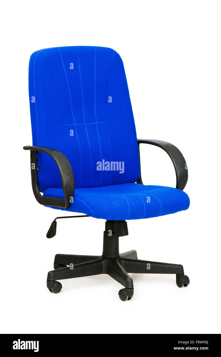 Blue office chair isolated on the white Stock Photo Alamy