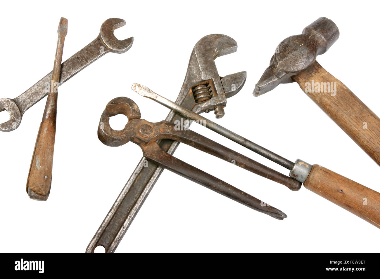 Set of dirty old handtools Stock Photo Alamy