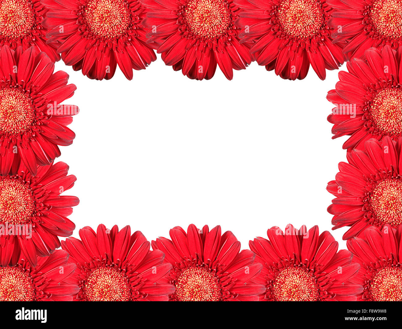 Abstract frame with red flowers Stock Photo