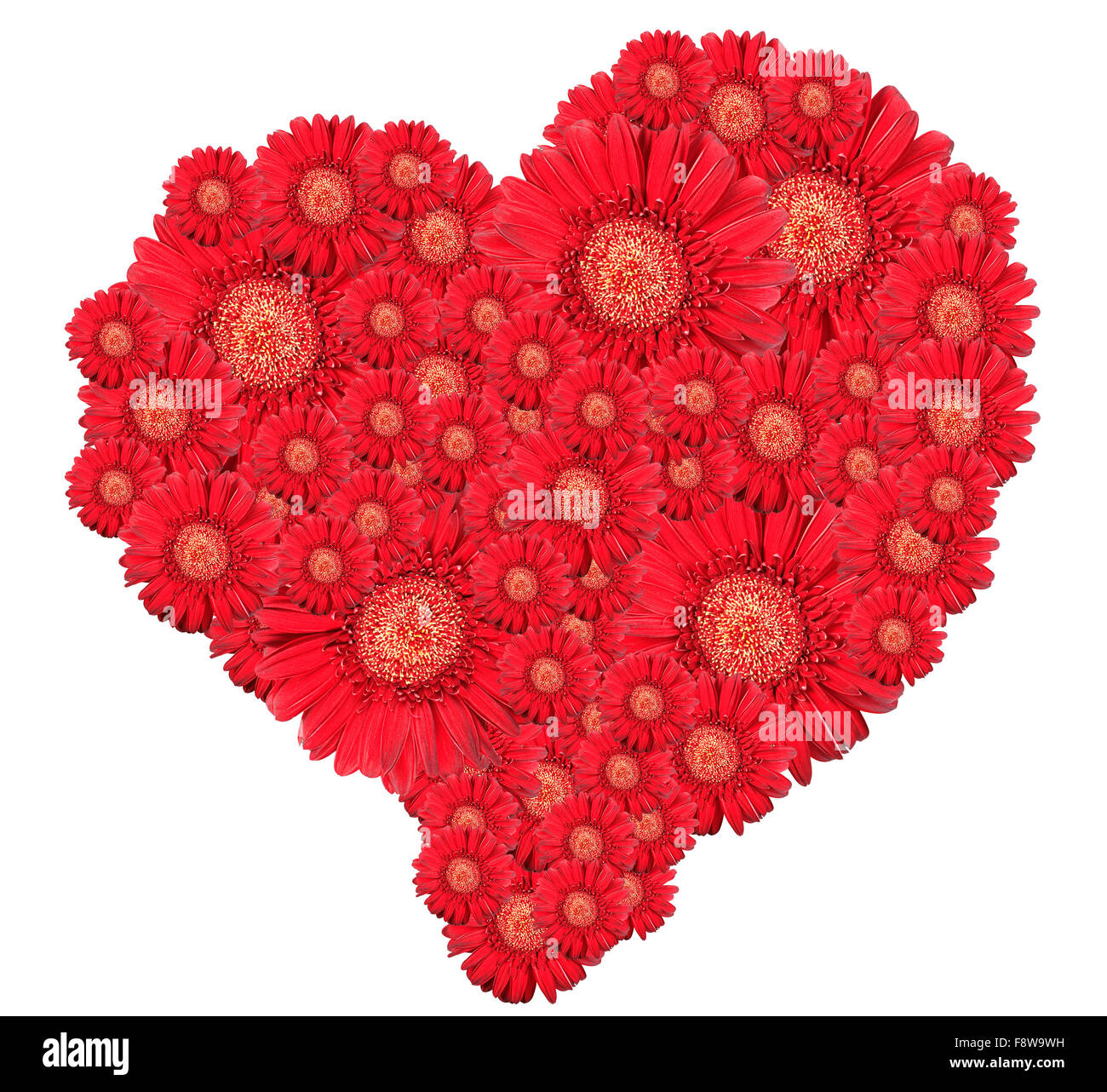 Bouquet of red flowers as heart-form Stock Photo