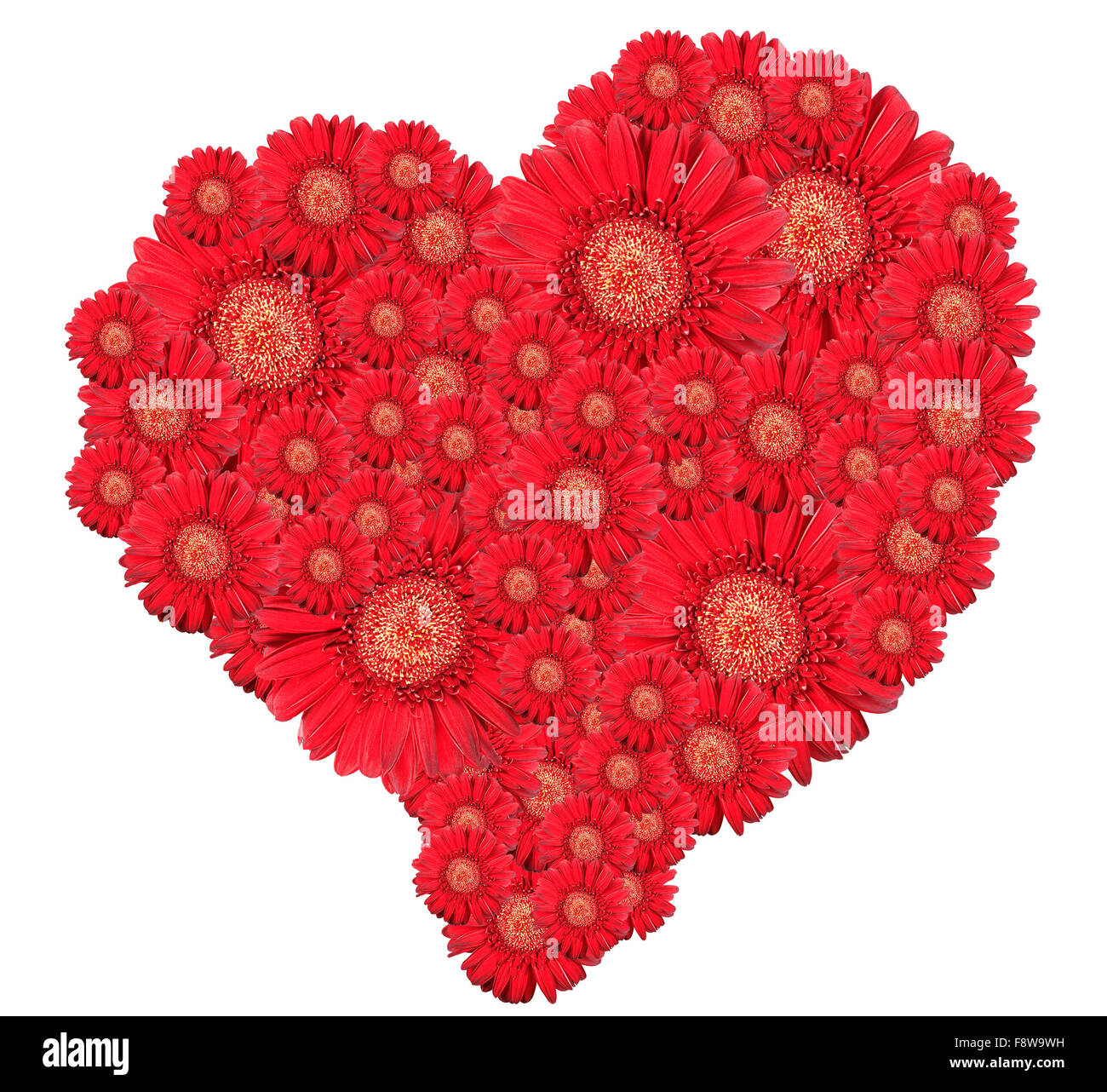 Bouquet of red flowers as heart-form Stock Photo - Alamy