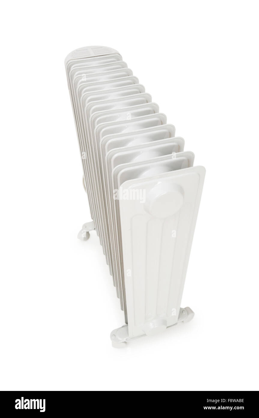 Oil radiator isolated on the white background Stock Photo - Alamy