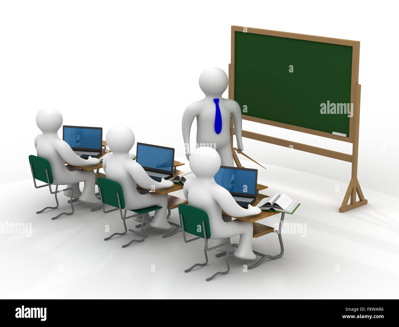 Lesson in a school class. Isolated 3D image Stock Photo - Alamy
