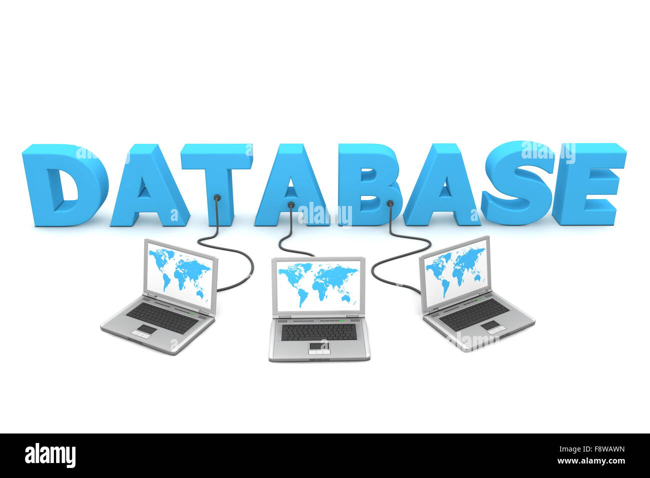 Multiple Wired to Database Stock Photo Alamy