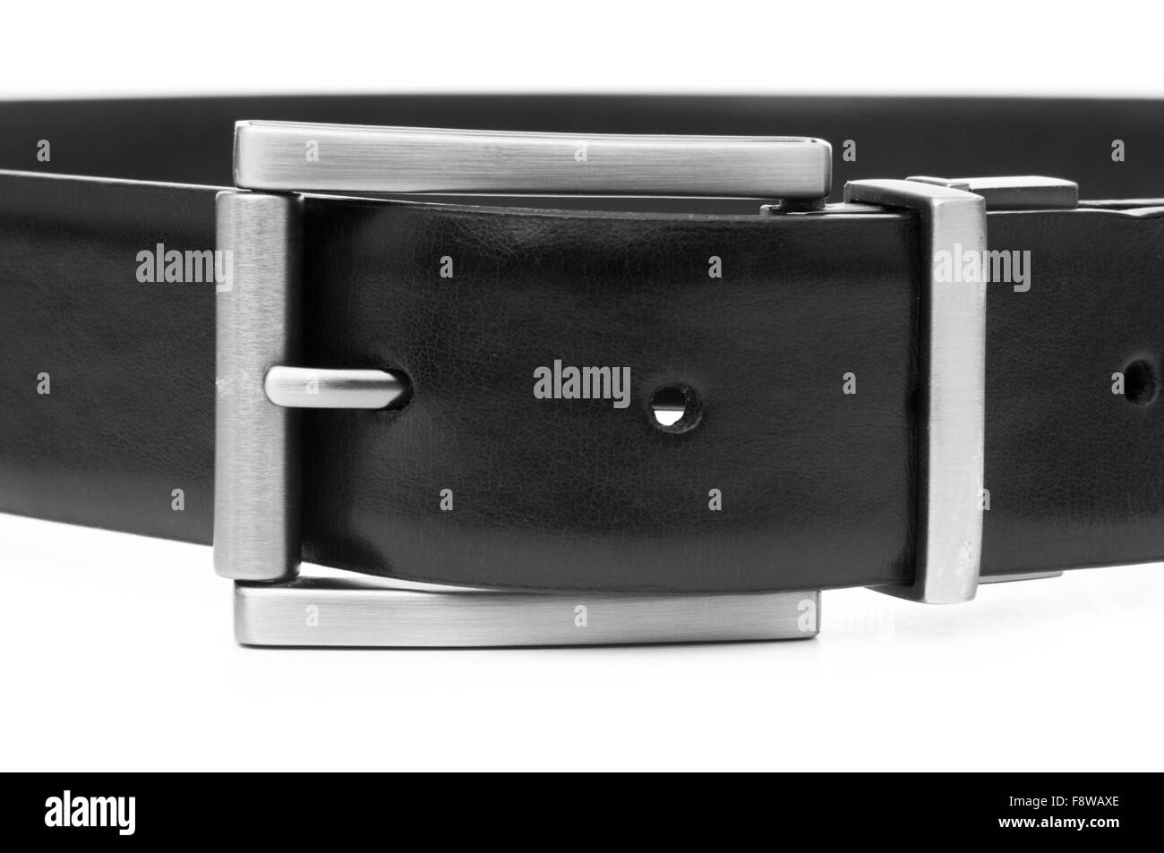Leather belt isolated on the white background Stock Photo - Alamy