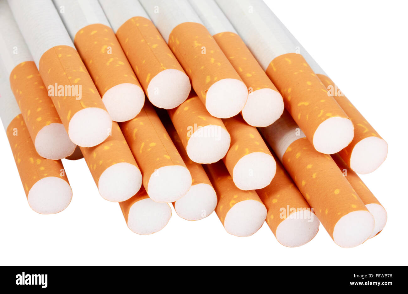 Heap of cigarettes with filter Stock Photo