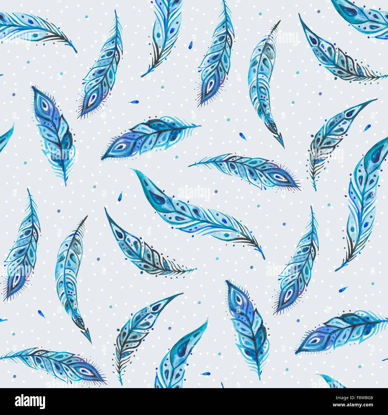 Watercolor feathers background Stock Photo - Alamy