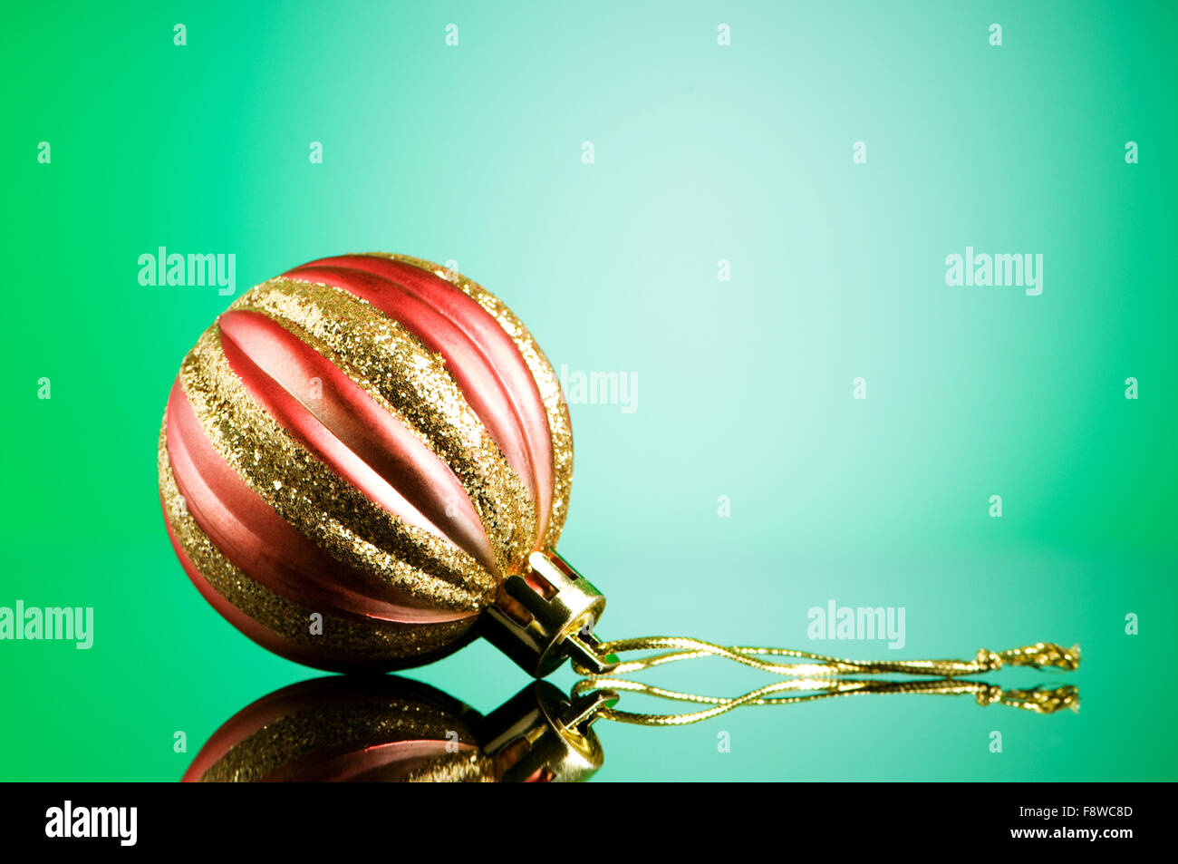 Christmas decoration on the reflective background - holiday concept ...