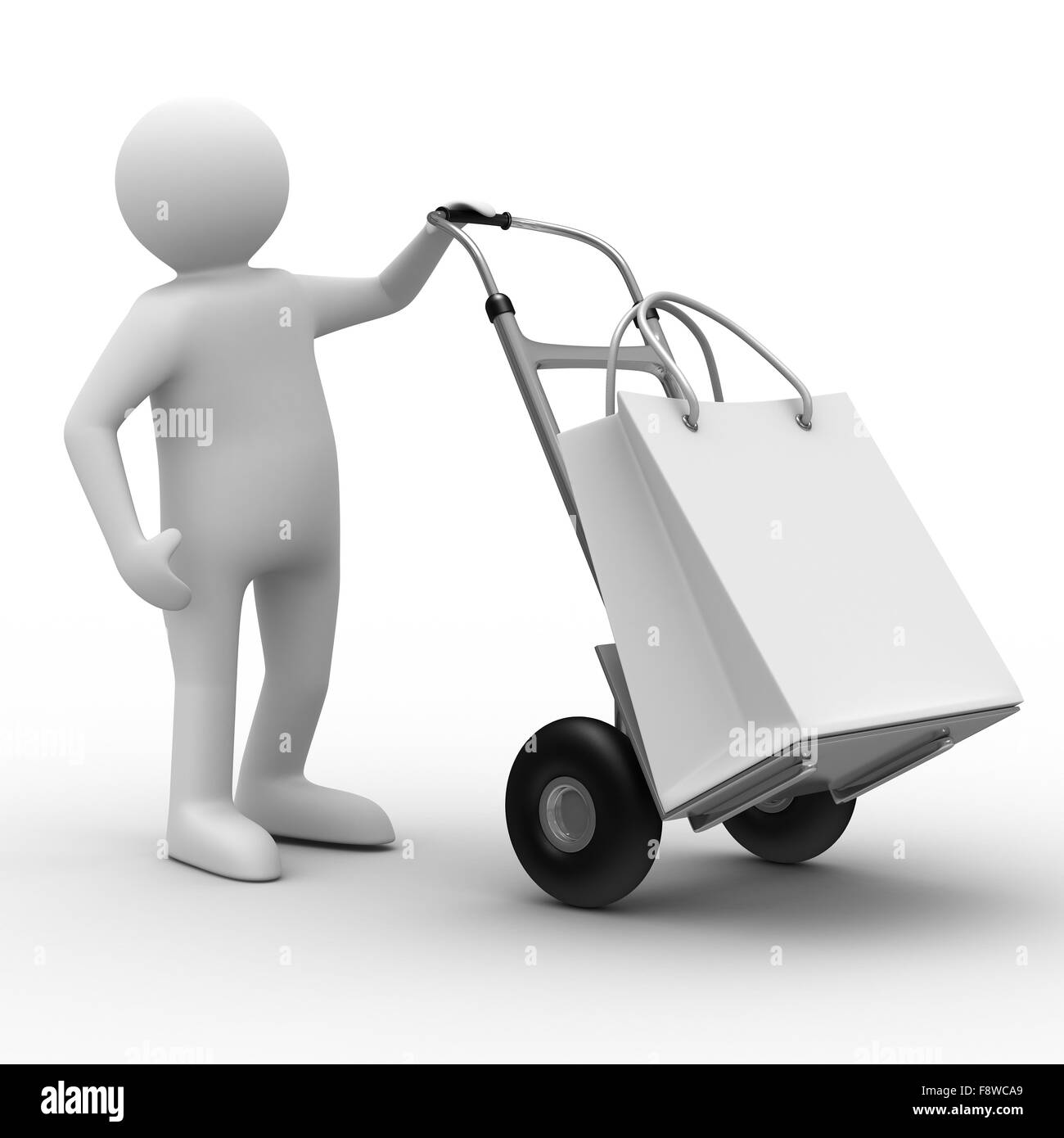hand truck on white background. Isolated 3D image Stock Photo - Alamy