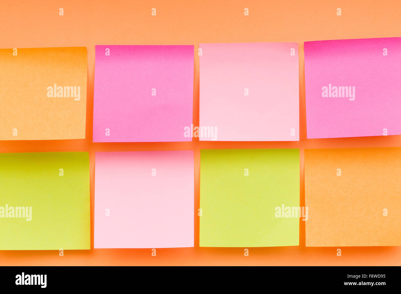 Reminder notes on the bright colorful paper Stock Photo - Alamy