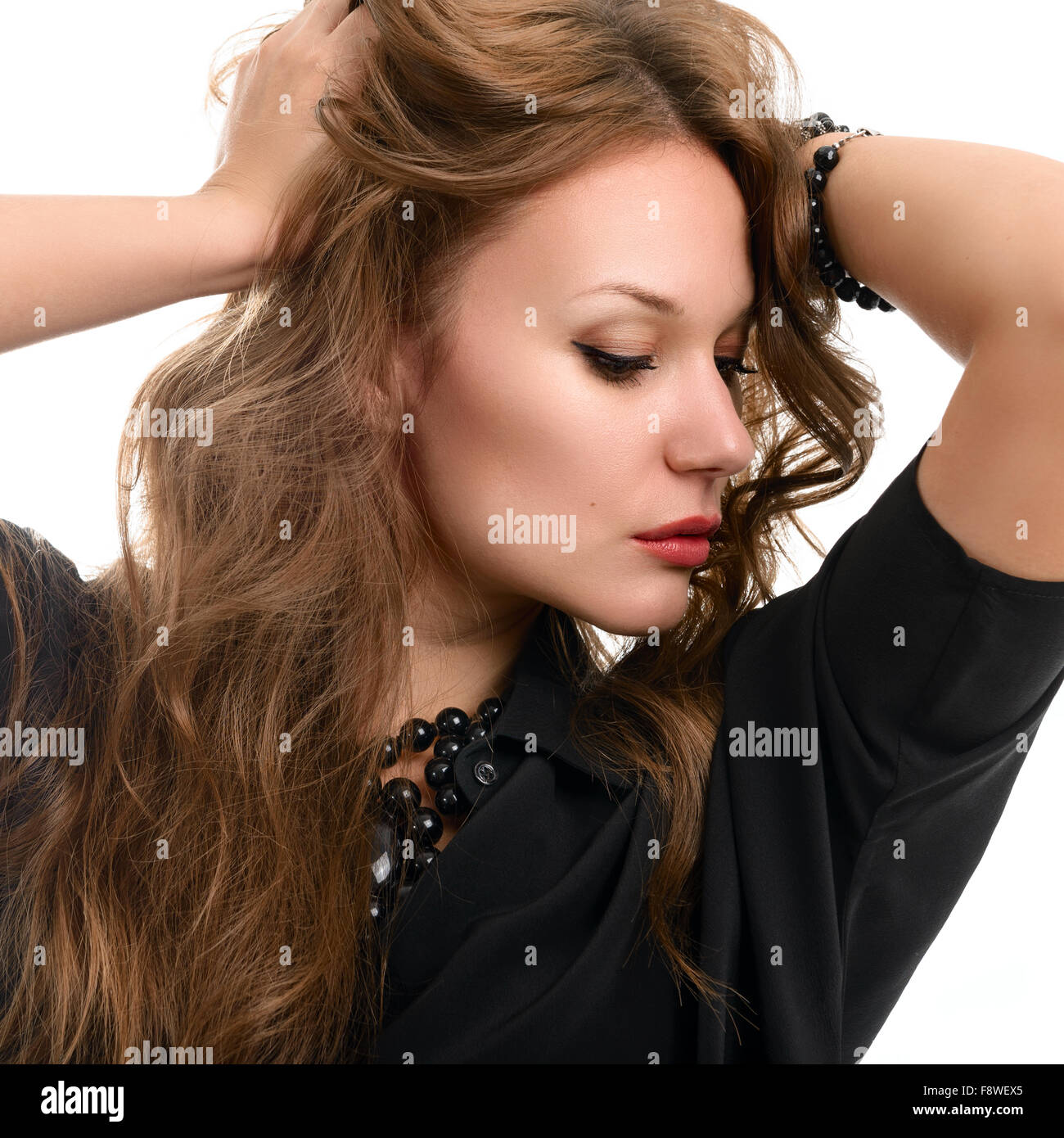 Fashion portrait of a beautiful young woman Stock Photo - Alamy
