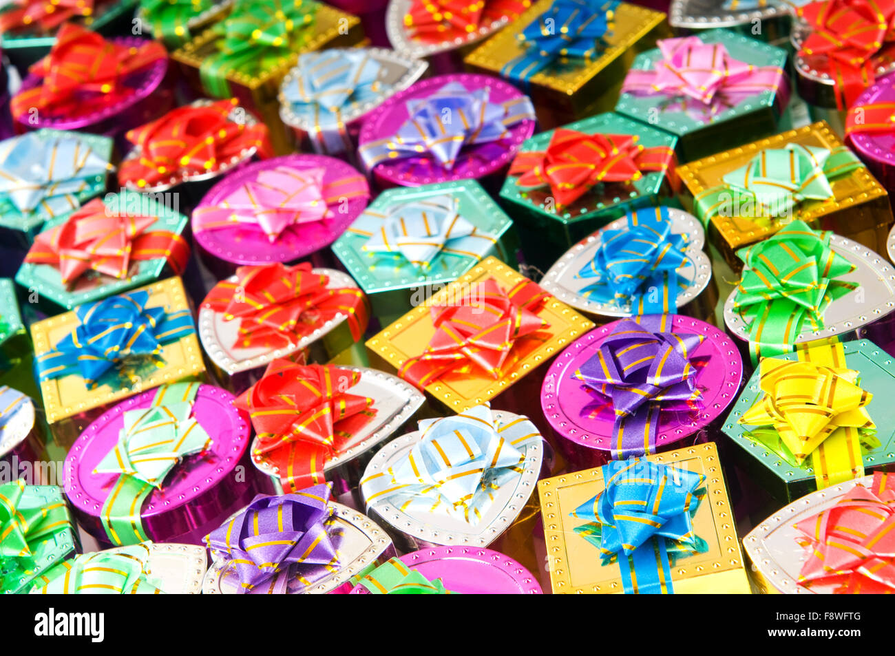 Many Colourful Gift Boxes Stock Photo Alamy