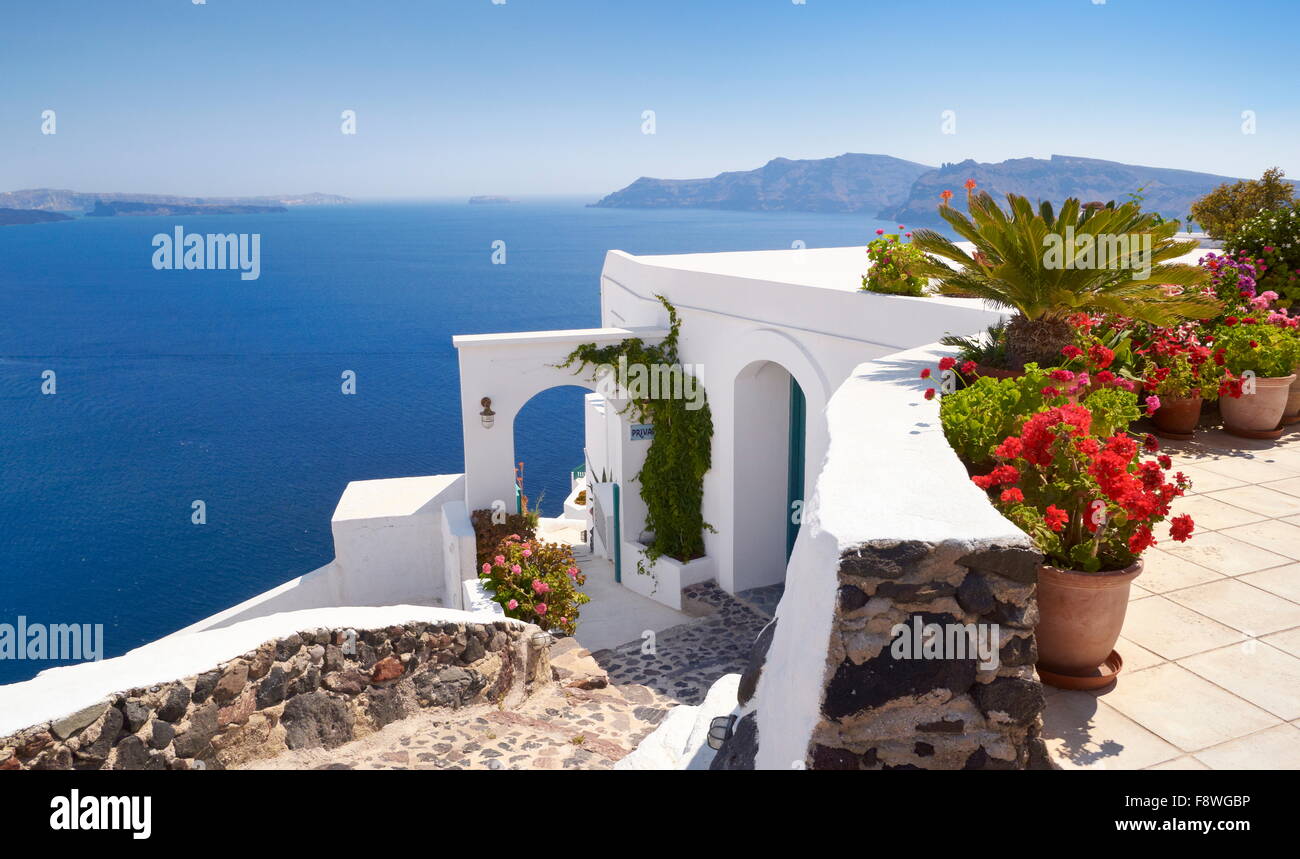 Oia Town, Santorini Island, Cyclades, Greece Stock Photo