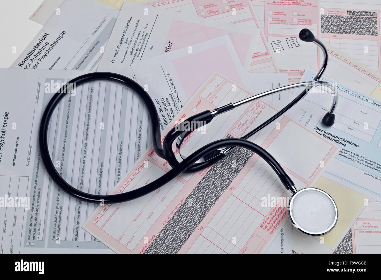 stethoscope and forms Stock Photo Alamy