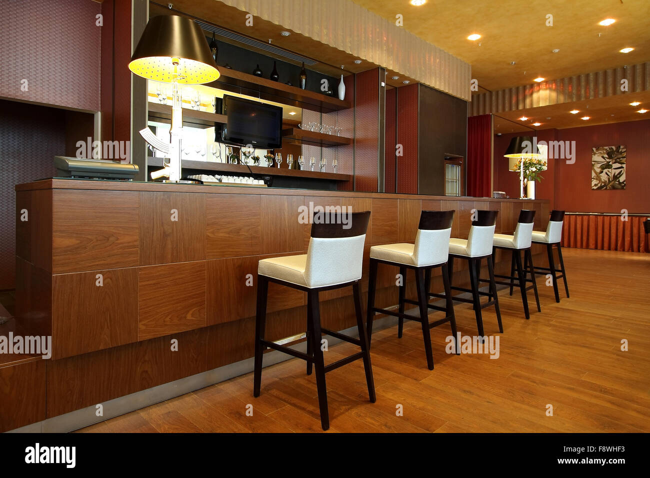 Wooden bar rack Stock Photo Alamy