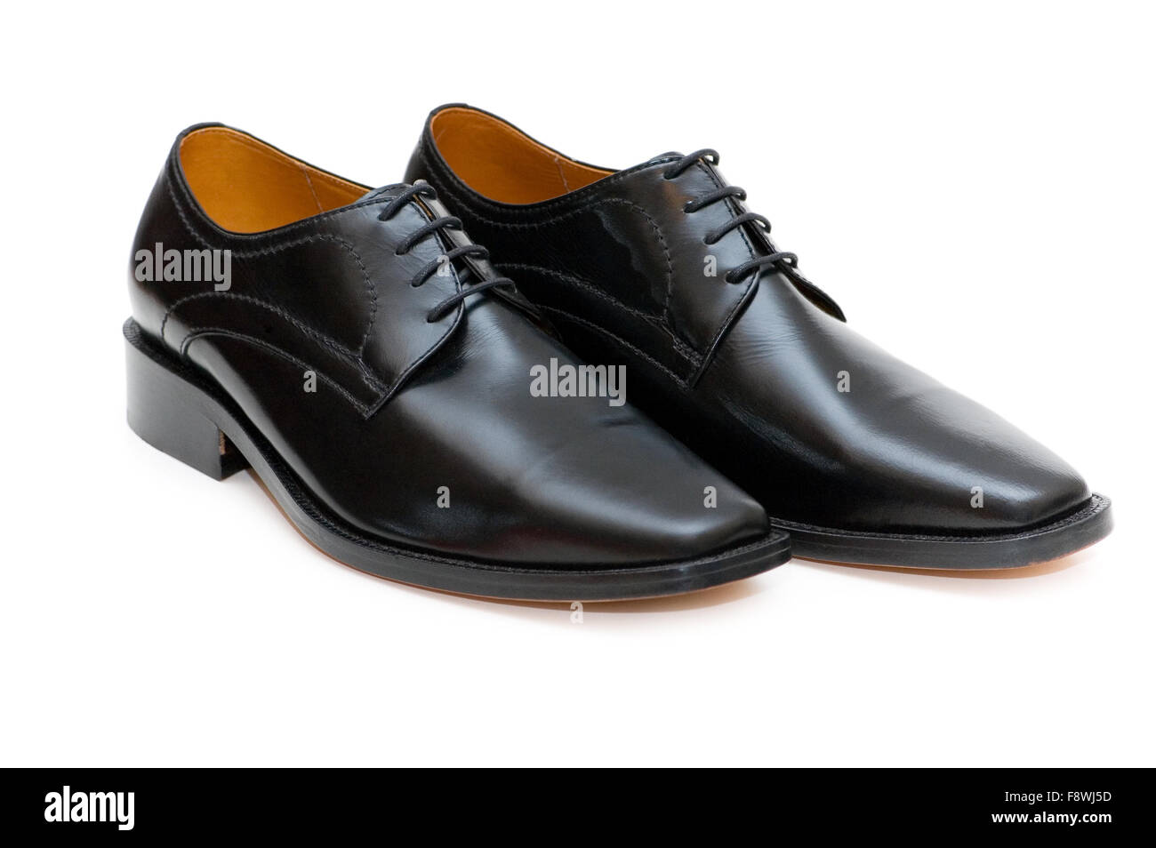 Black shoes isolated on the white background Stock Photo - Alamy