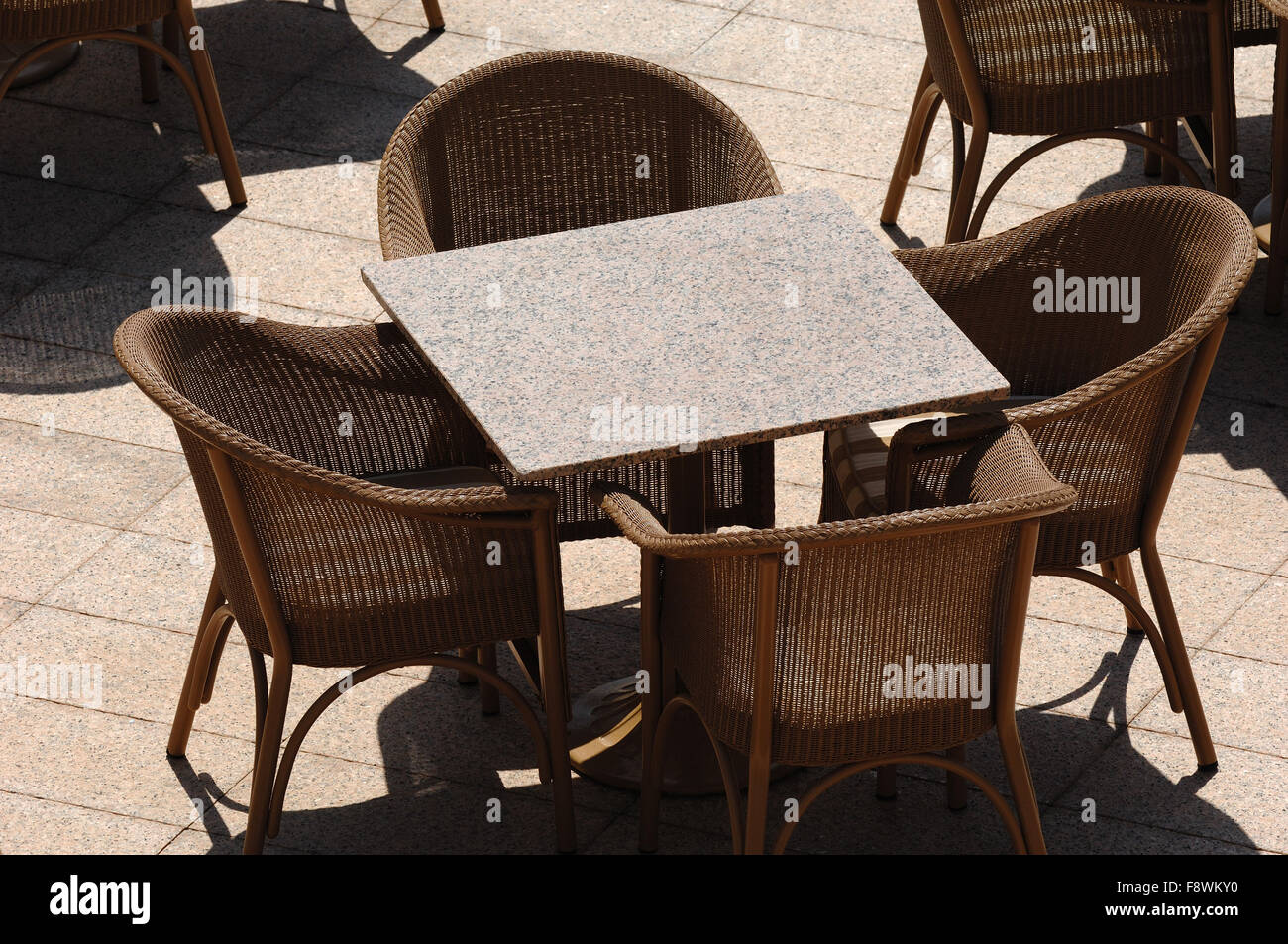Empty restaurant table Stock Photo