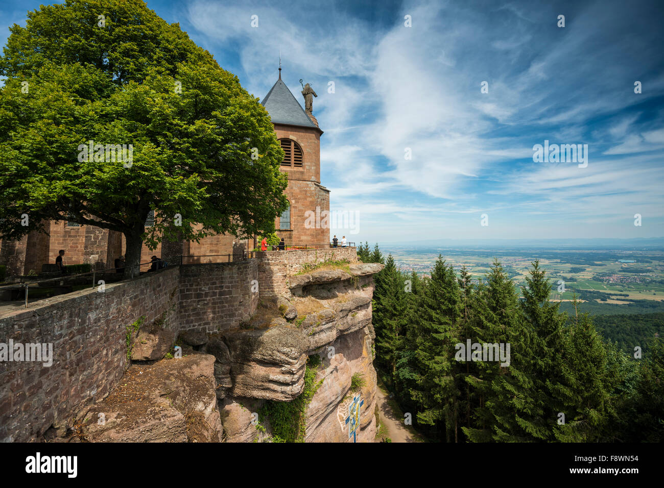 Monastery Mont Sainte-Odile, Ottrott, Bas-Rhin, Alsace, France Stock Photo