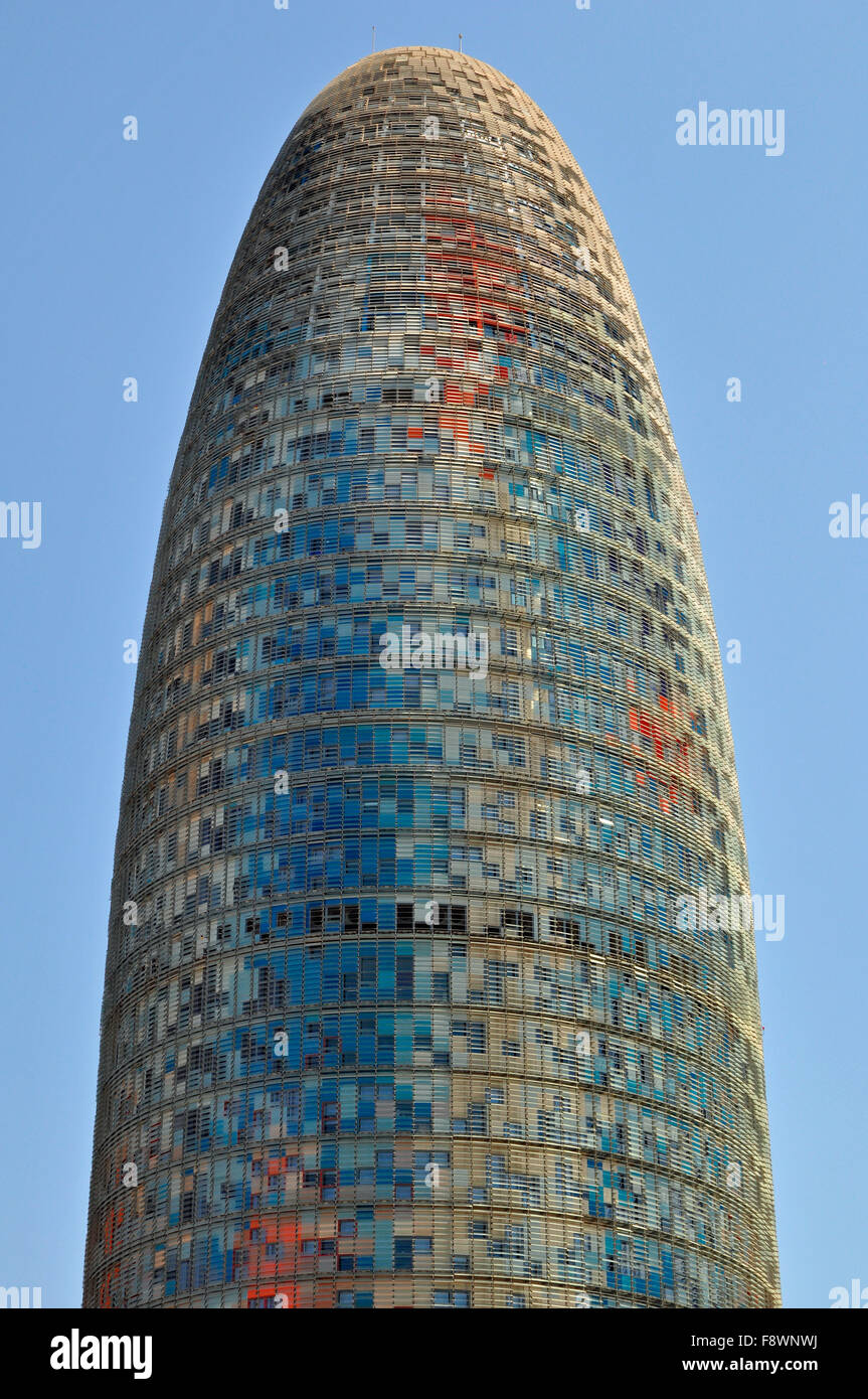 Torre Agbar, Barcelona, Catalonia, Spain Stock Photo