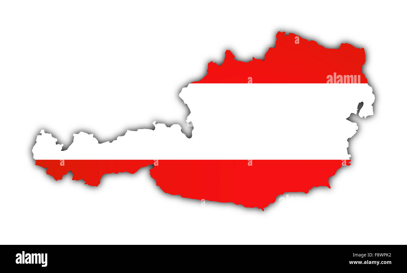 Austria flag and map hi-res stock photography and images - Alamy