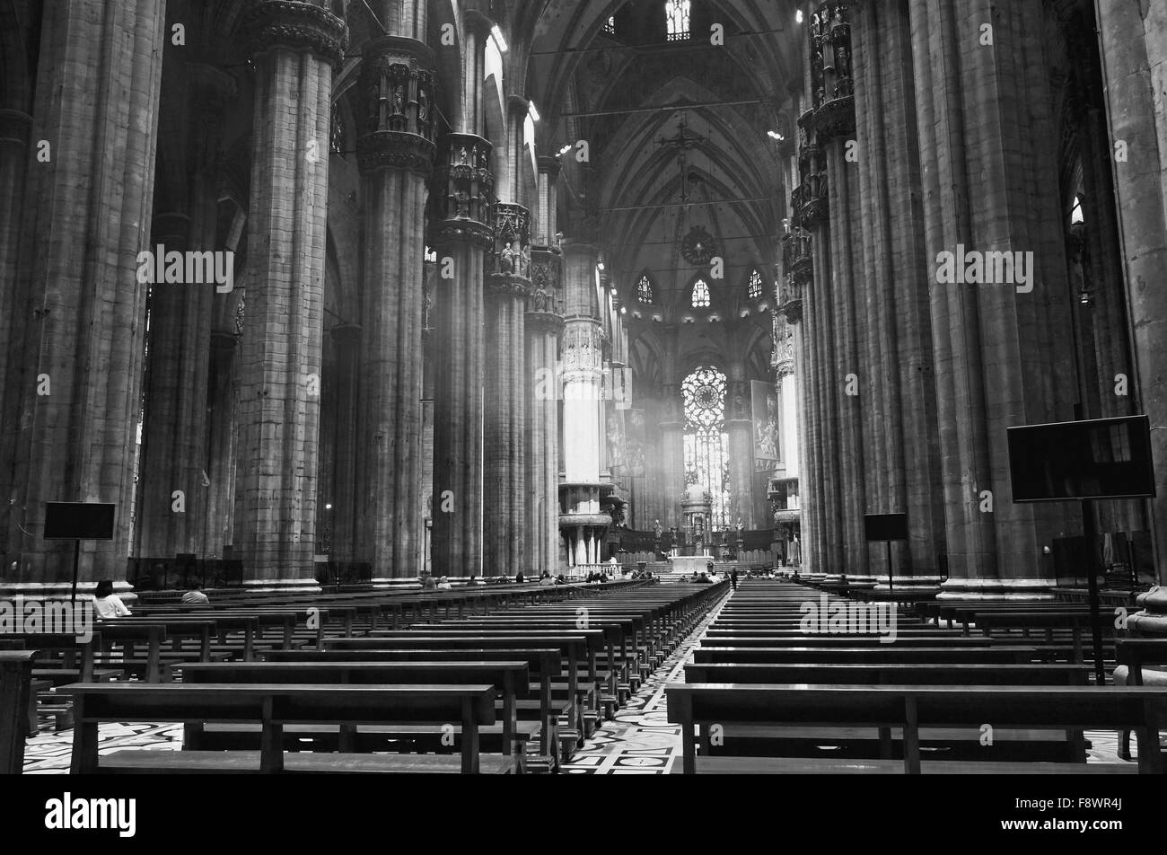 The interior of Duomo Milan Stock Photo