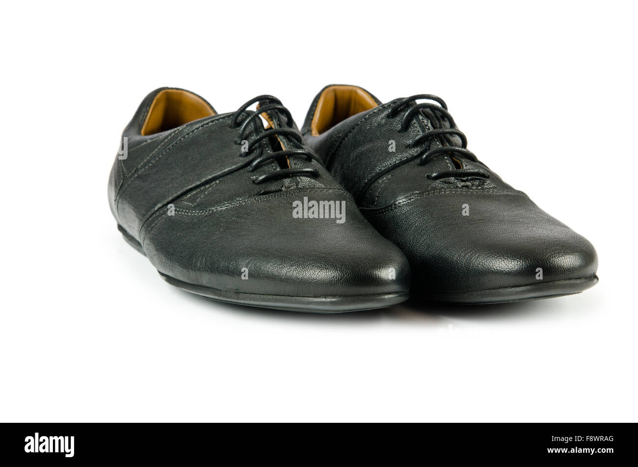 Black female shoes isolated on white Stock Photo - Alamy