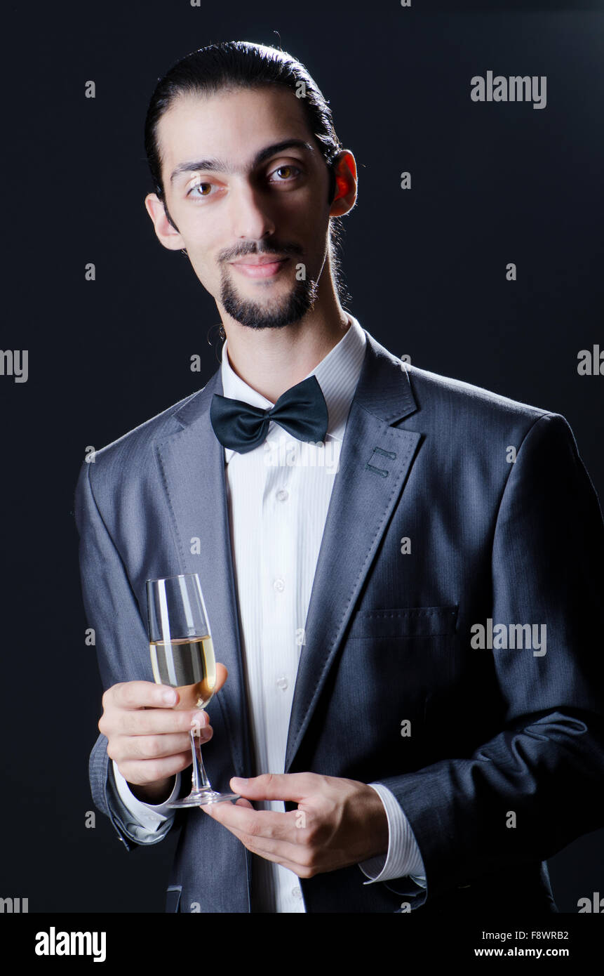 Man tasting wine in glass Stock Photo - Alamy