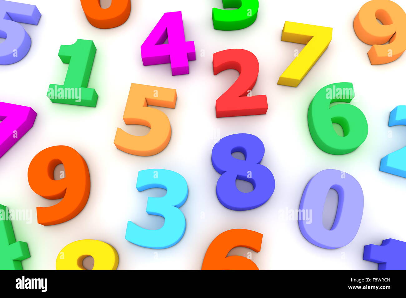 Many Plastic Numbers Stock Photo Alamy