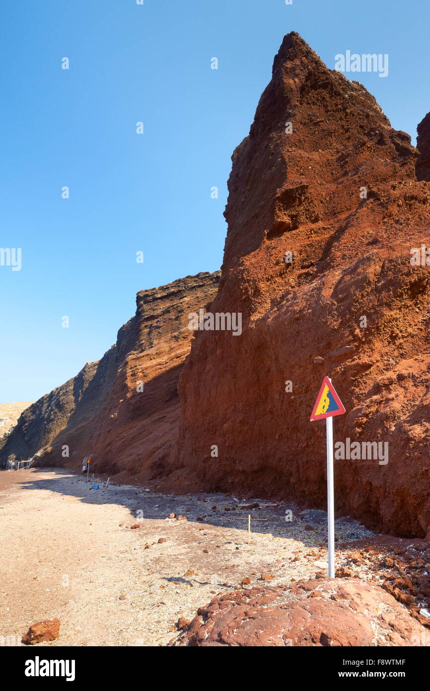 Santorini - Cyclades Islands, Greece, Red Beach Stock Photo