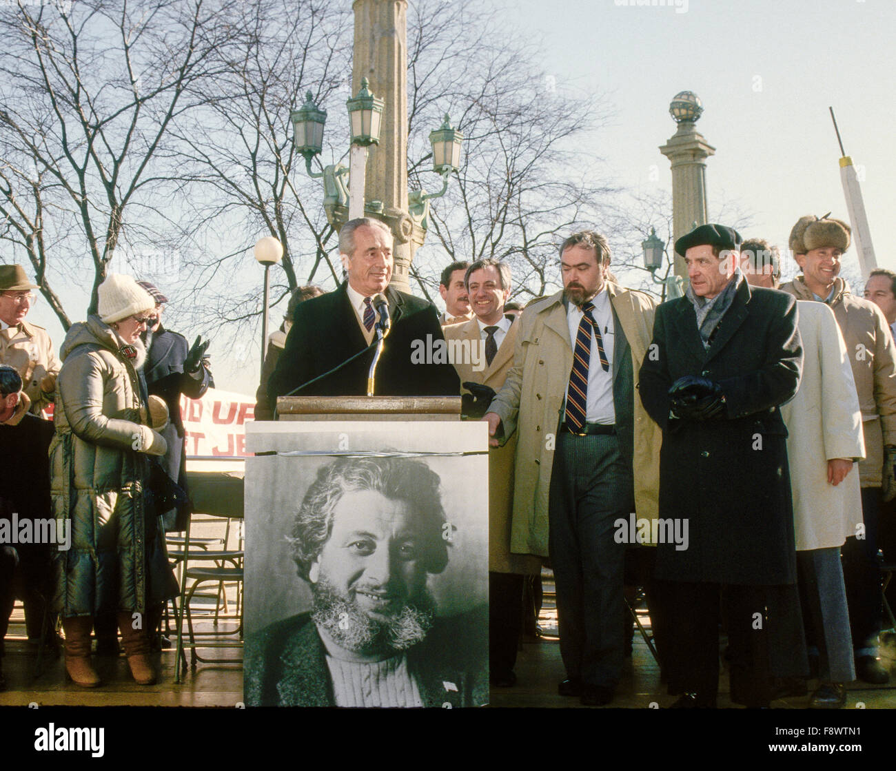 Chicago, Illinois, USA, October, 1985  Prime Minister of Israel Shimon Peres during visit to Chicago.  Credit: Mark Reinstein Stock Photo