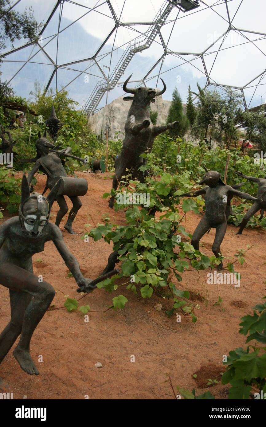 Dionysian revellers sculpture, Eden Project Stock Photo Alamy